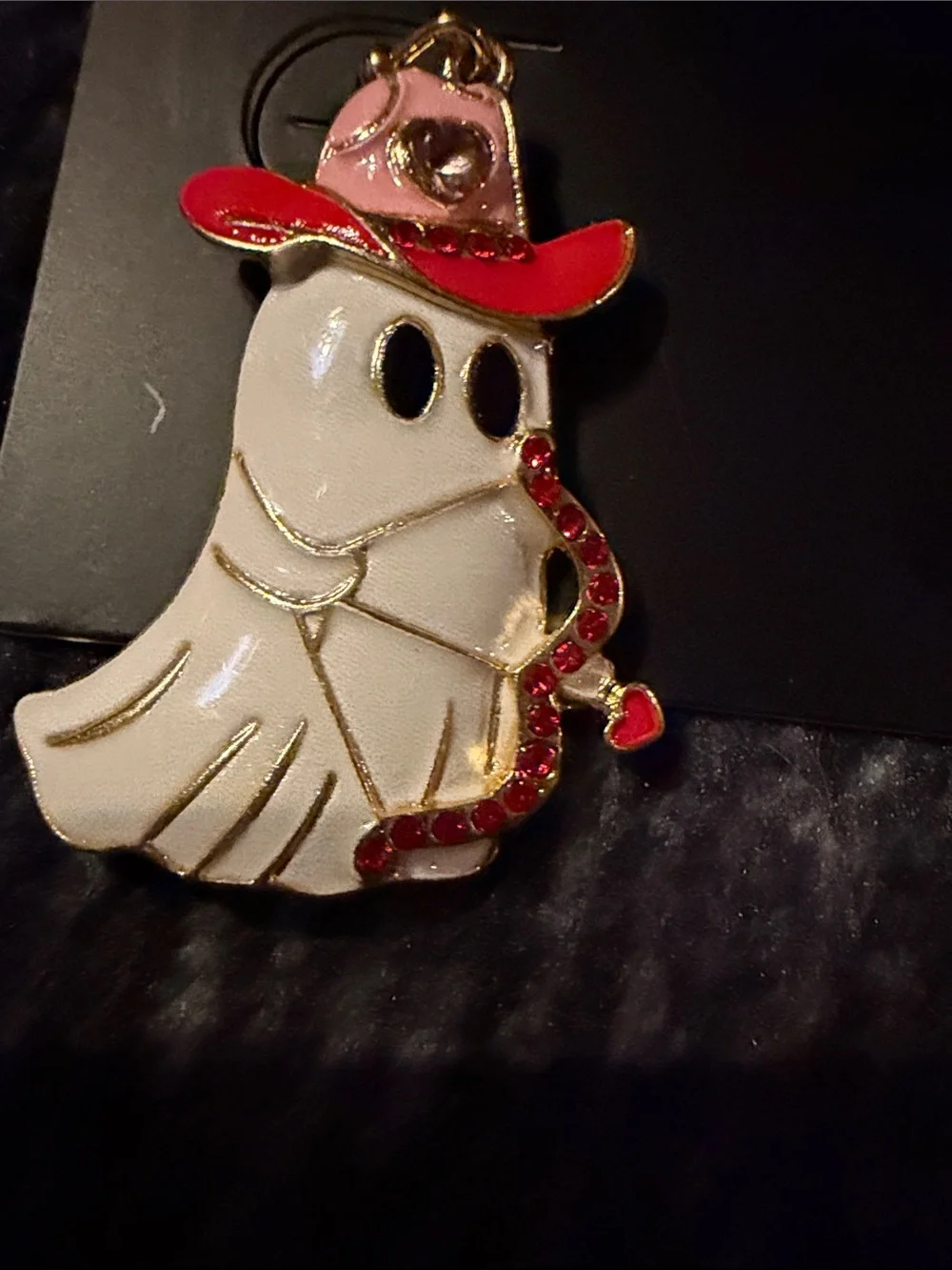 Torrid White Ghost Earrings with Red Cowboy Hat Accents With Bow And Arrow